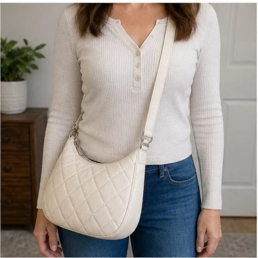 Sage Quilted Crossbody Bag